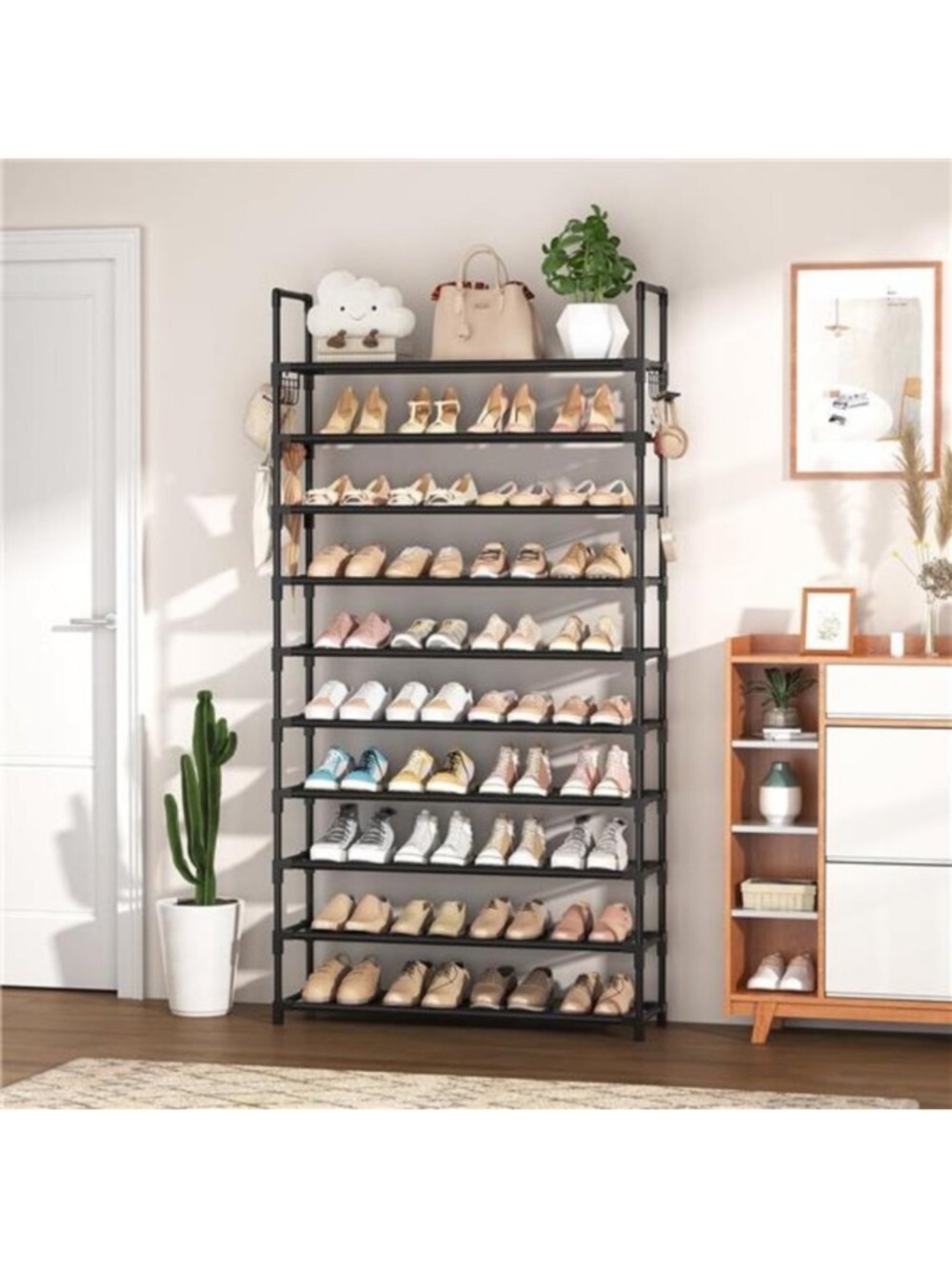 10 Tier Shoe Rack Tall Large Capacity, 50 Pair Wide Shoe Organizer